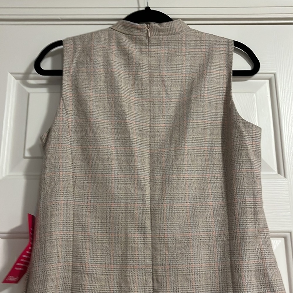 Gal Meets Glam Philippa Plaid Sleeveless Dress with Bow - Picture 6 of 11